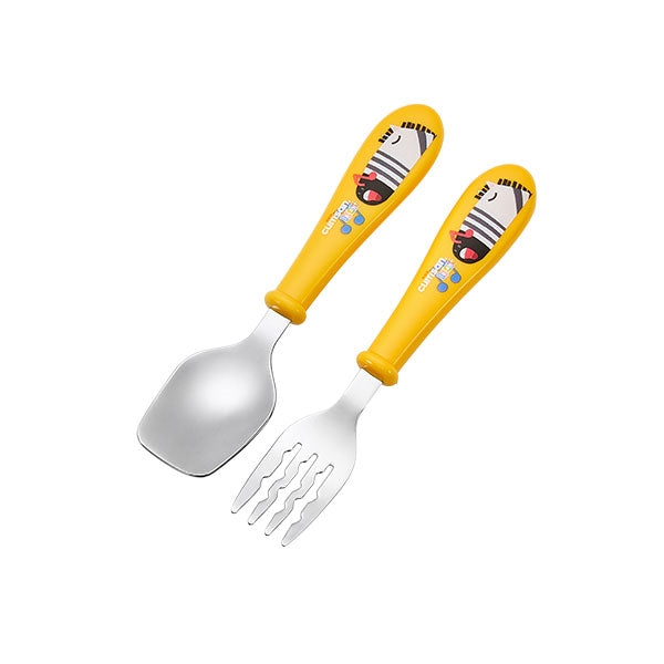 Coffret couverts pour enfants en inox jaune Cuitisan - Mathon - 1