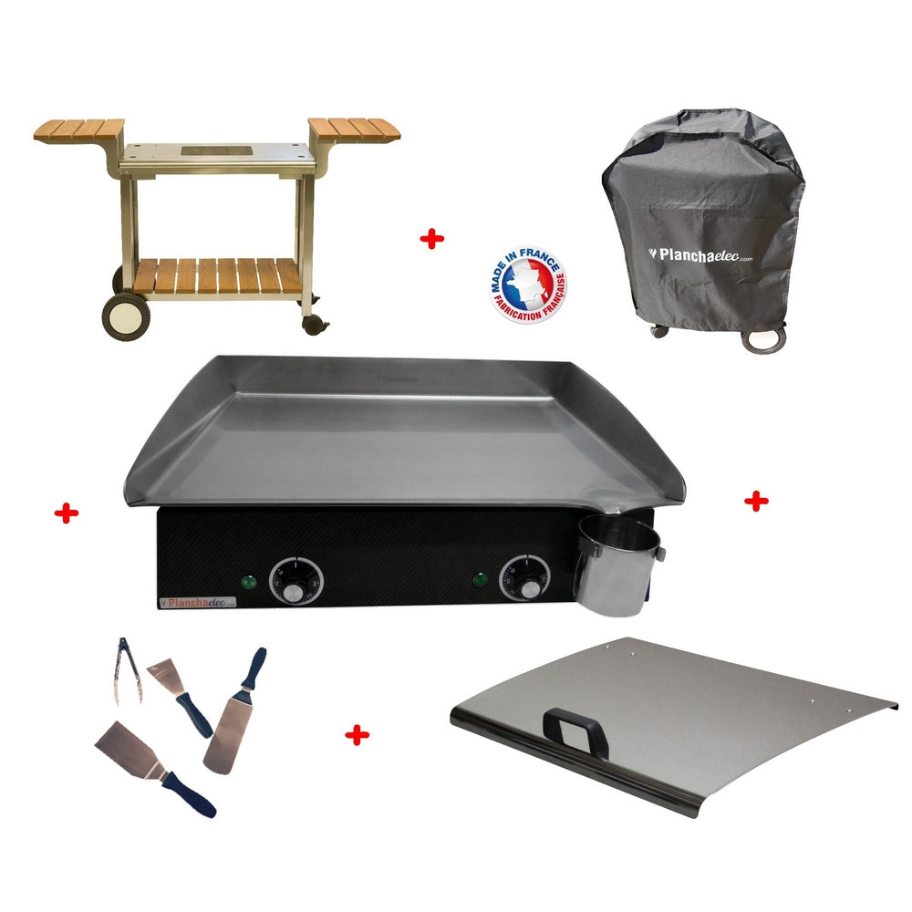 Pack plancha électrique  Lux 600 Carbon - Chariot Elysée 601 Planchaelec - Mathon - 1