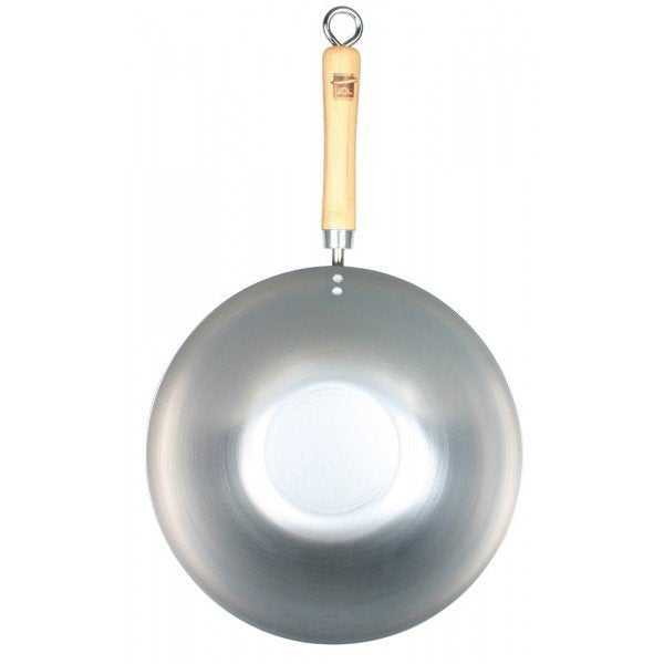 Wok fond plat 30 cm tôle acier blanche Be a Wok Star - Mathon - 2