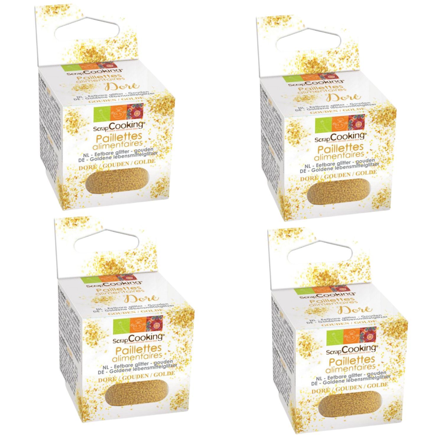 Paillettes alimentaires dorées 20 g Scrapcooking - Mathon
