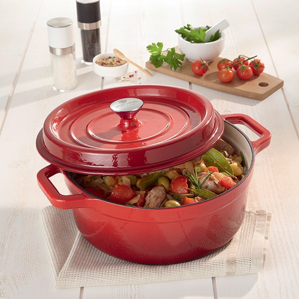 Cocotte en fonte ronde 28 cm 5,6 L rouge Mathon - Mathon - 2