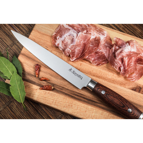 Couteau Sayuto Pakka X50 modèle découpeur 20,5cm manche riveté Sayuto - Mathon - 2