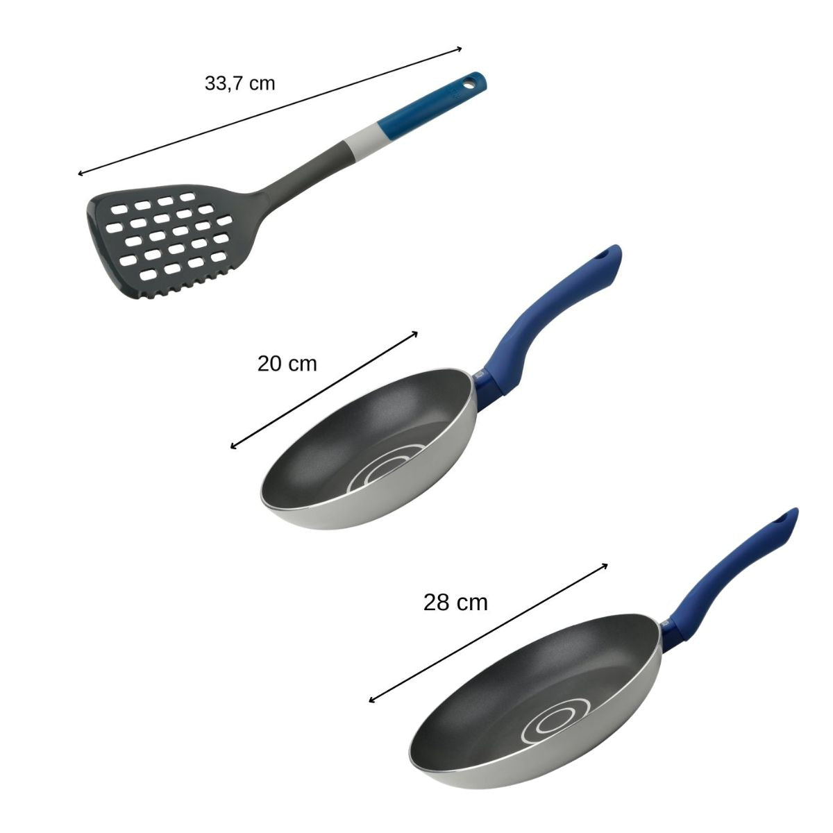 Ensemble 2 poêles à frire avec doseur d