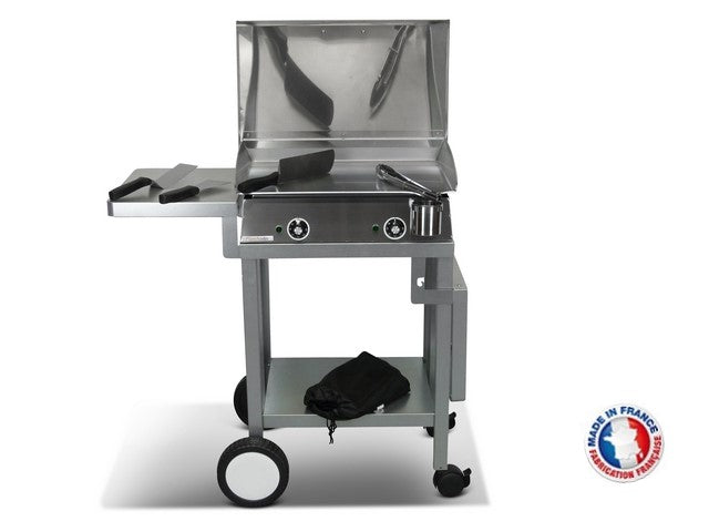 Pack plancha électrique  Lux 600 Inox - Chariot Monceau Planchaelec - Mathon - 2