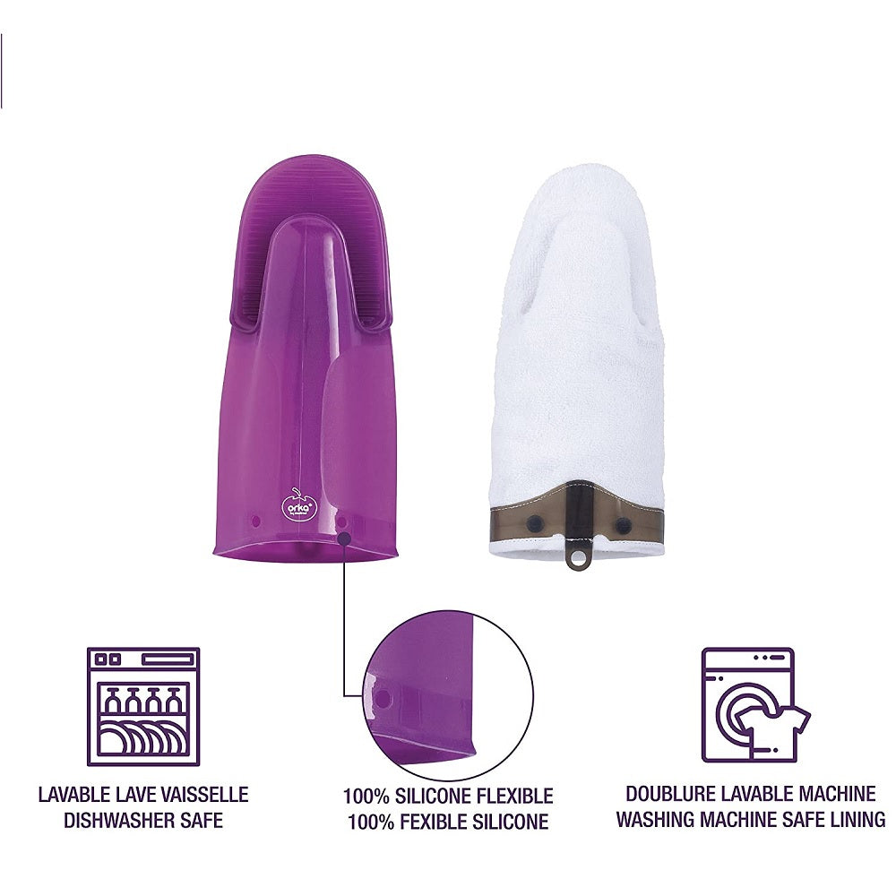 Gant de cuisine silicone et textile rouge Mastrad - Mathon - 2