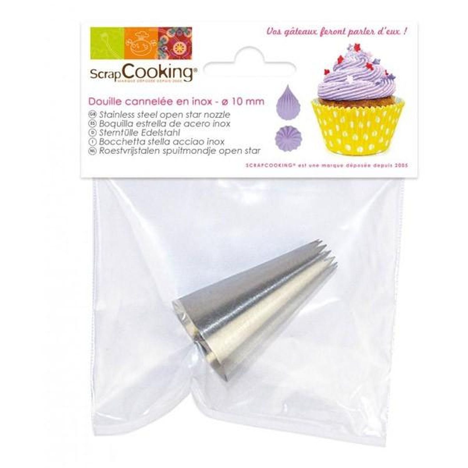 2 douilles pâtisserie inox - cannelée Scrapcooking - Mathon