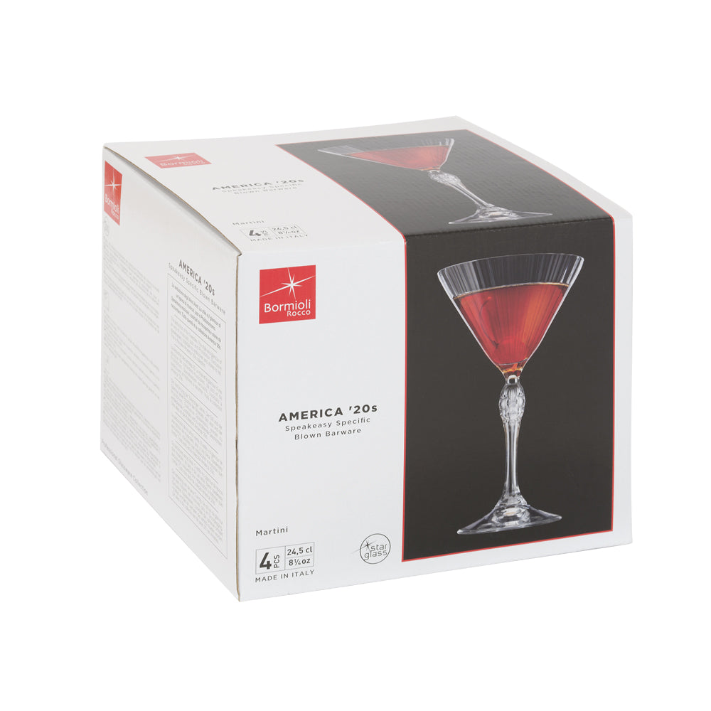 Boite de 4 verres martini America  24.5 cl Bormioli Rocco - Mathon - 2