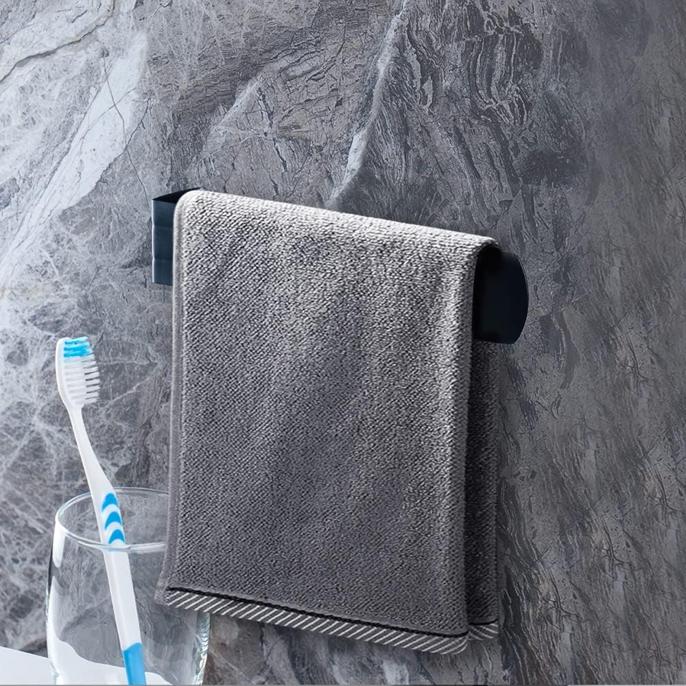 Porte-serviettes autocollant pour salle de bain en acier inoxydable noir Vendos85 - Mathon