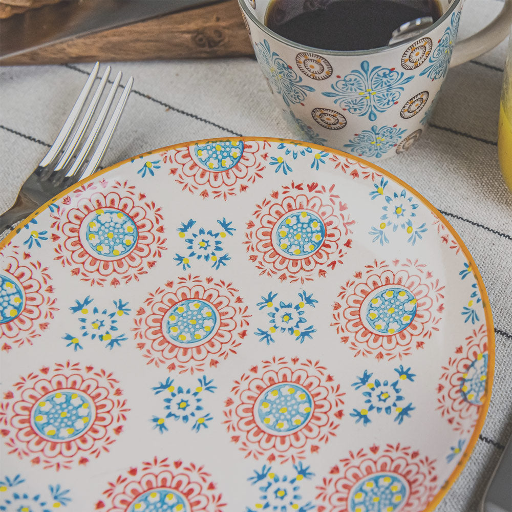 Coffret de 4 assiettes plates Bohème 26 cm Table passion - Mathon - 3