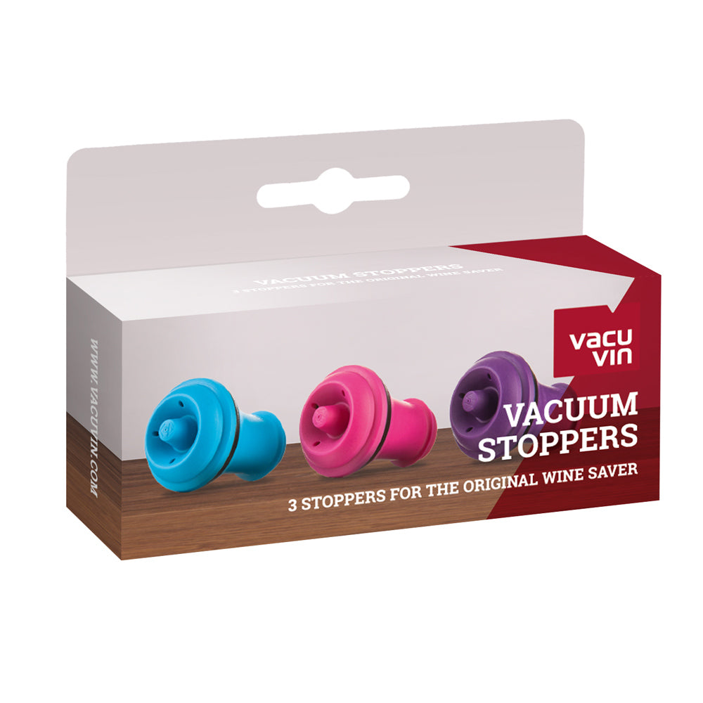 Set de 3 bouchons couleur Vacuvin - Mathon - 3