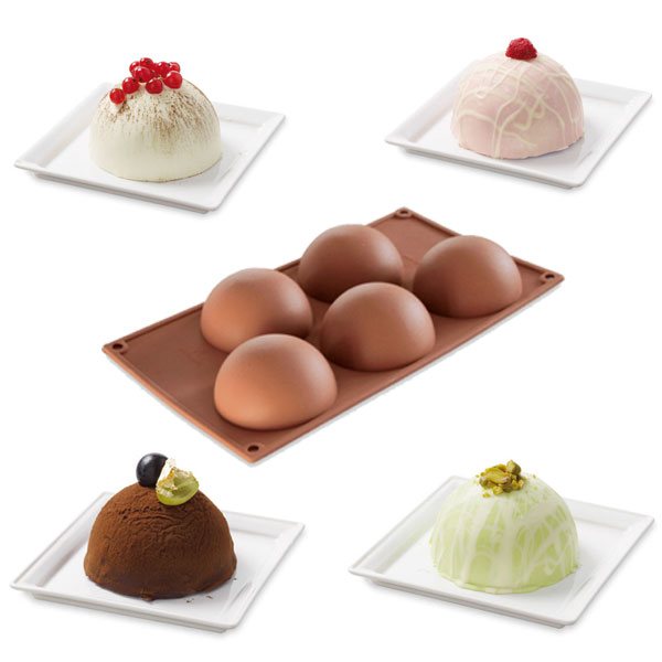 La plaque 5 demi-sphères Silikomart - Mathon - 1