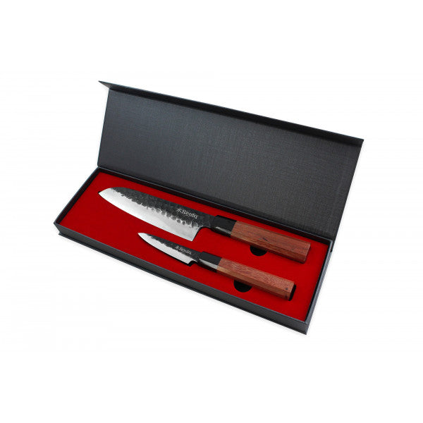 Set 2 couteaux Sayuto Sequoia San Mai office et santoku Sayuto - Mathon - 1