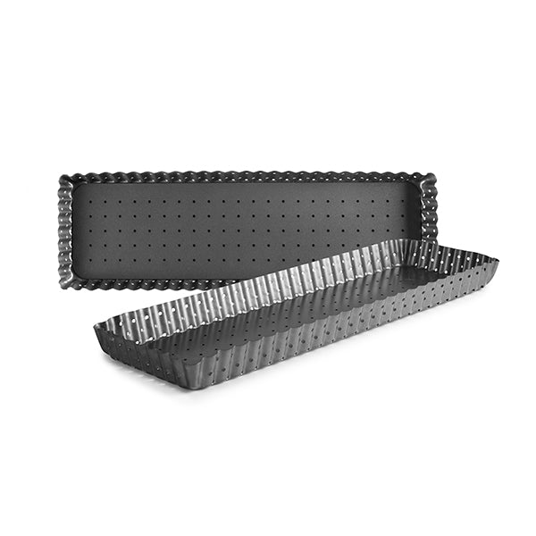 Moule rectangle perforé en acier 35 x 11 cm Ibili - Mathon - 1