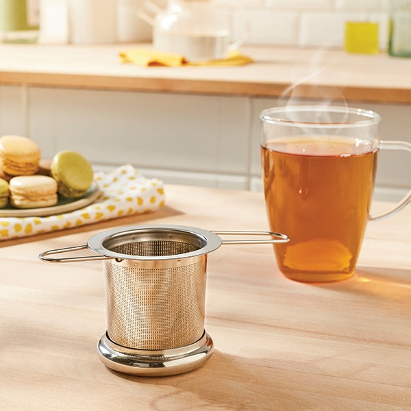 Infuseur à thé avec poignées pliables et support inox Mathon - Mathon - 4