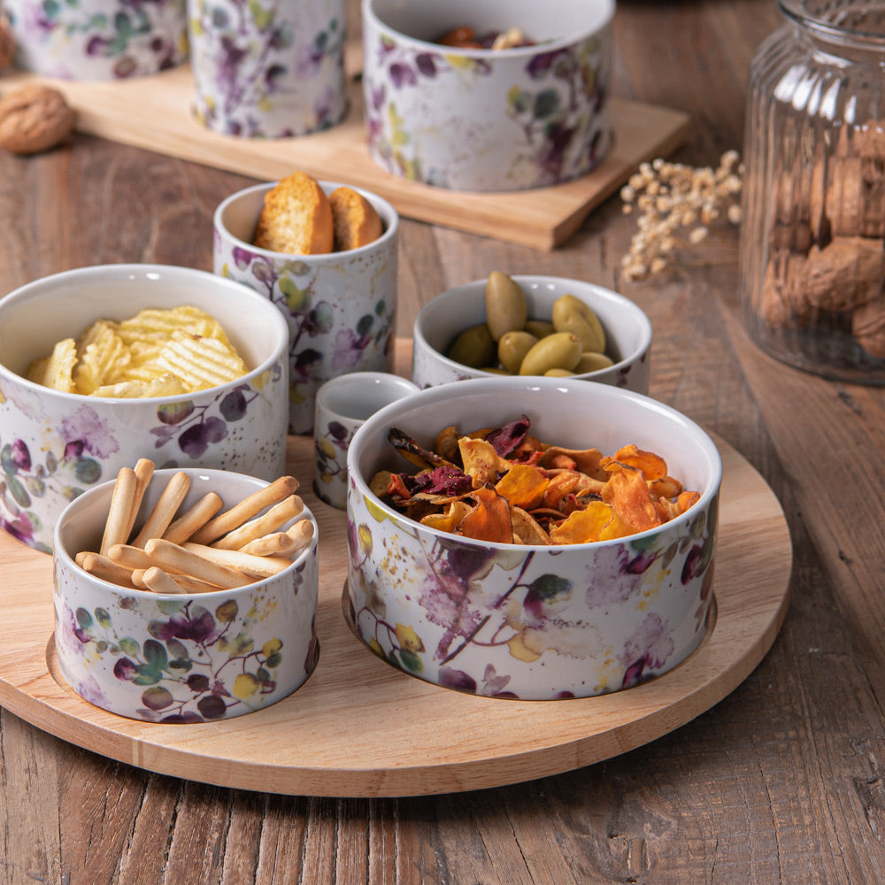 Service apéritif tournant Garden en porcelaine Table passion - Mathon - 4