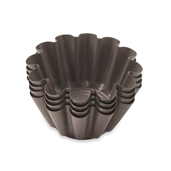 Set 4 moules briochettes acier revêtu 13 cm Mathon - Mathon - 3