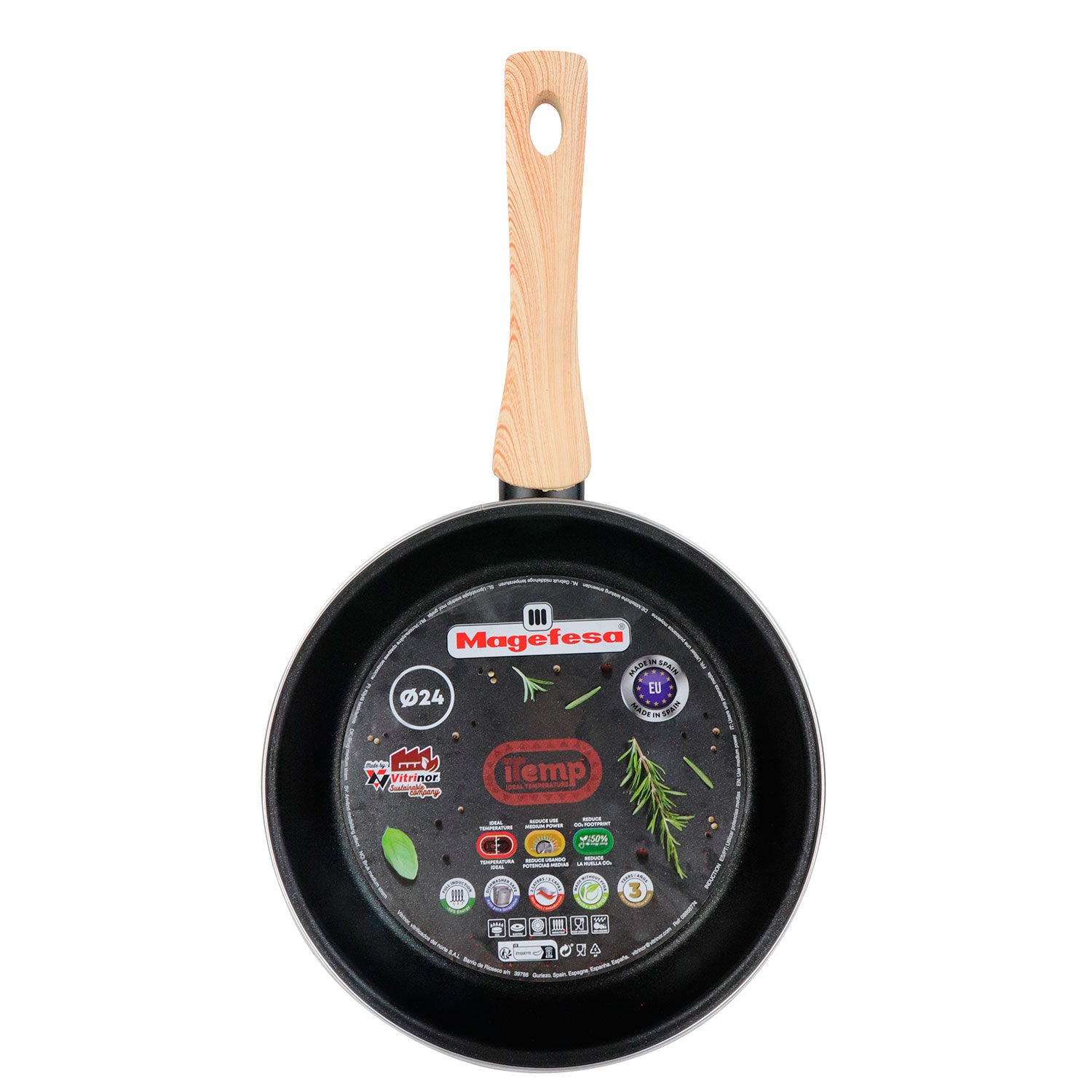 Batterie de Cuisine à Induction 6 Pièces Antiadhésif sans PFOA Design Moderne  Noir Orbe - Mathon - 9