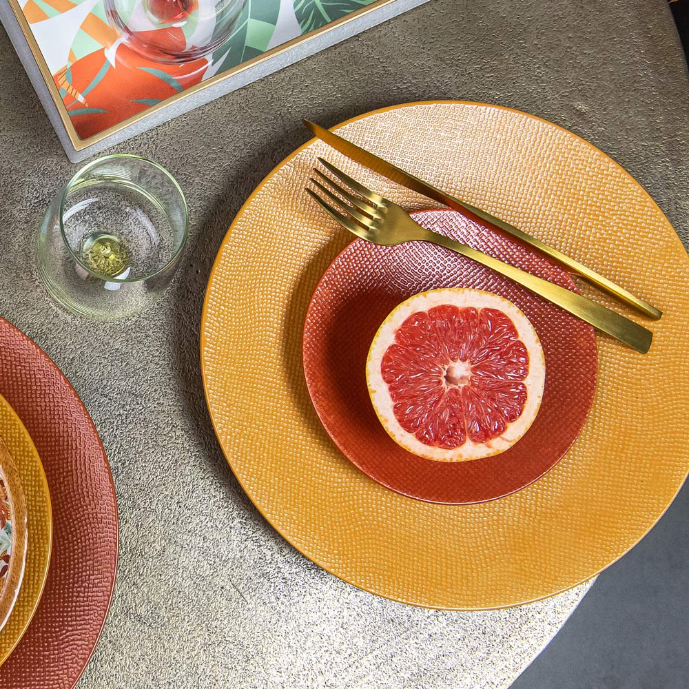 Assiette de présentation Vésuvio safran 31 cm Table passion - Mathon - 2