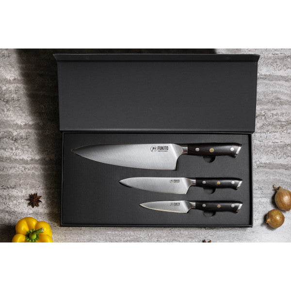 Coffret 3 couteaux de cuisine Fukito Ebène X50 Fukito - Mathon - 2