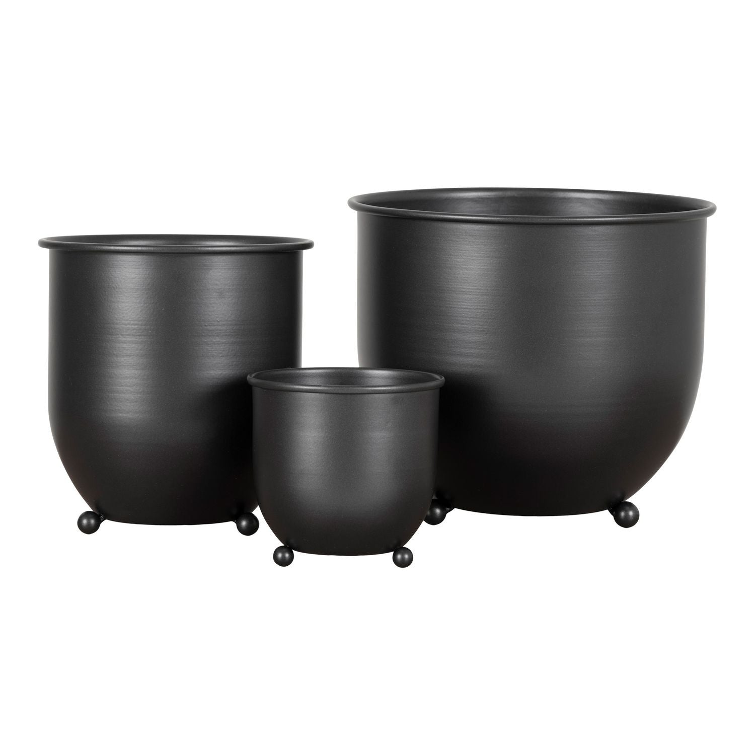 3 pots de fleurs en métal noir House Nordic - Mathon