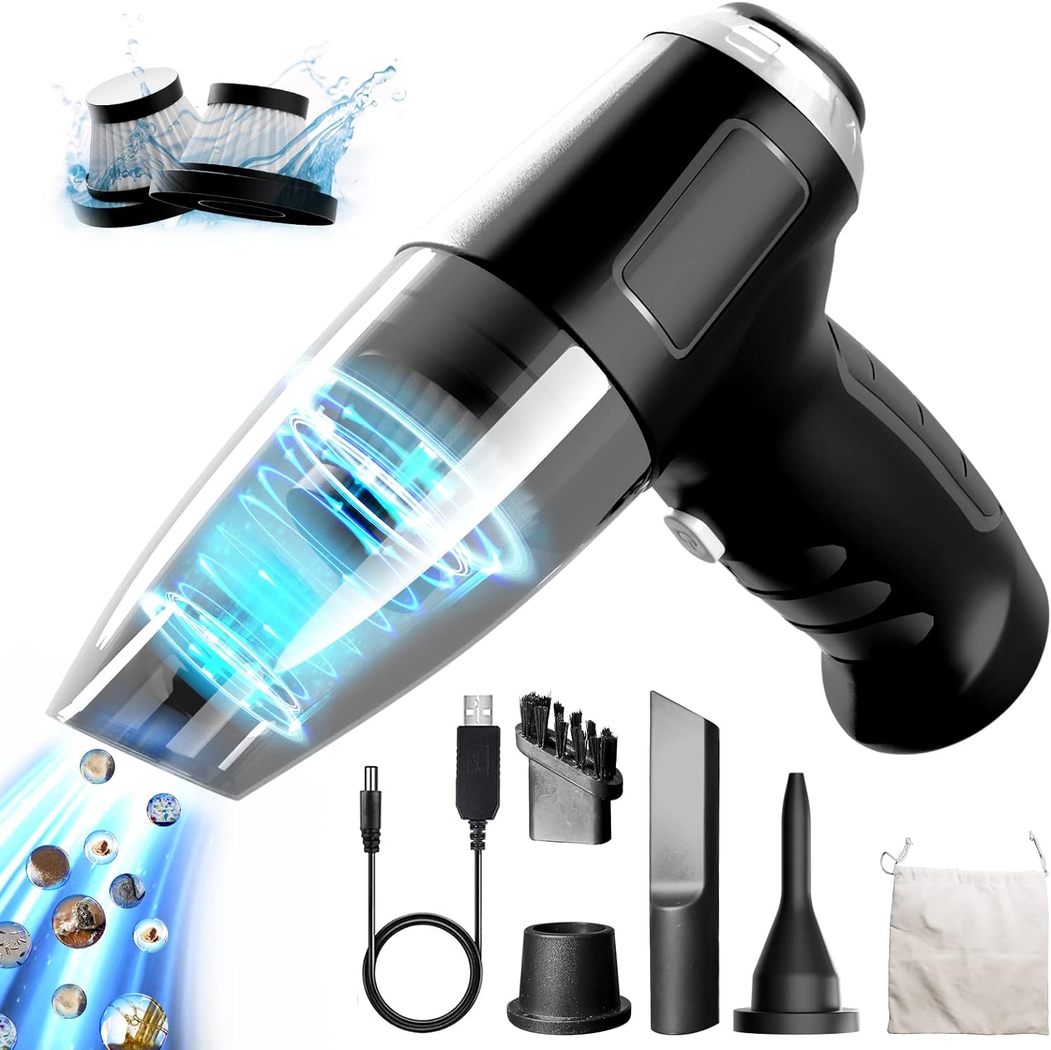 Aspirateur de table sans fil rechargeable 8000PA gris noir Vendos85 - Mathon