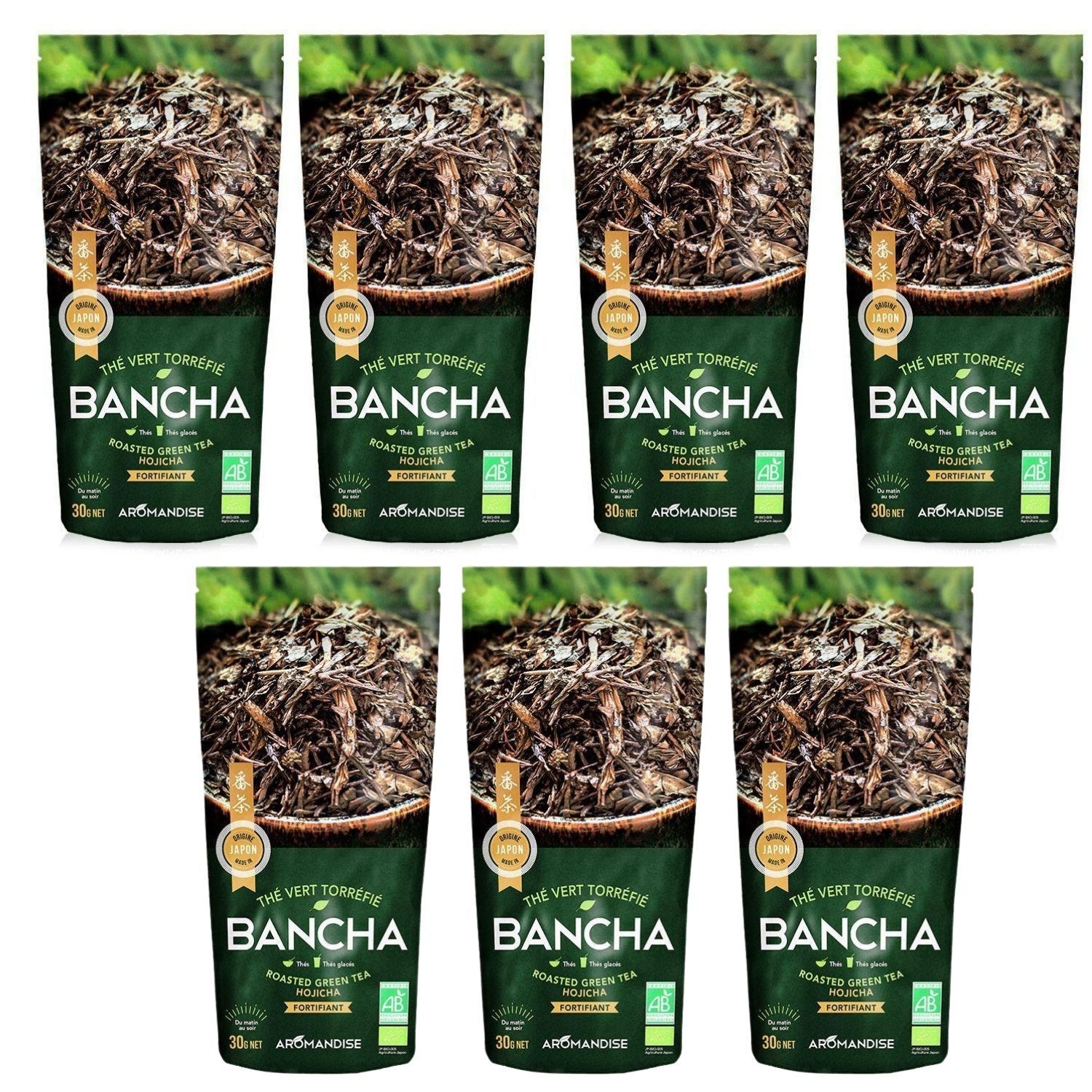 Thé vert bio japonais Bancha Hojicha 210 g Aromandise - Mathon