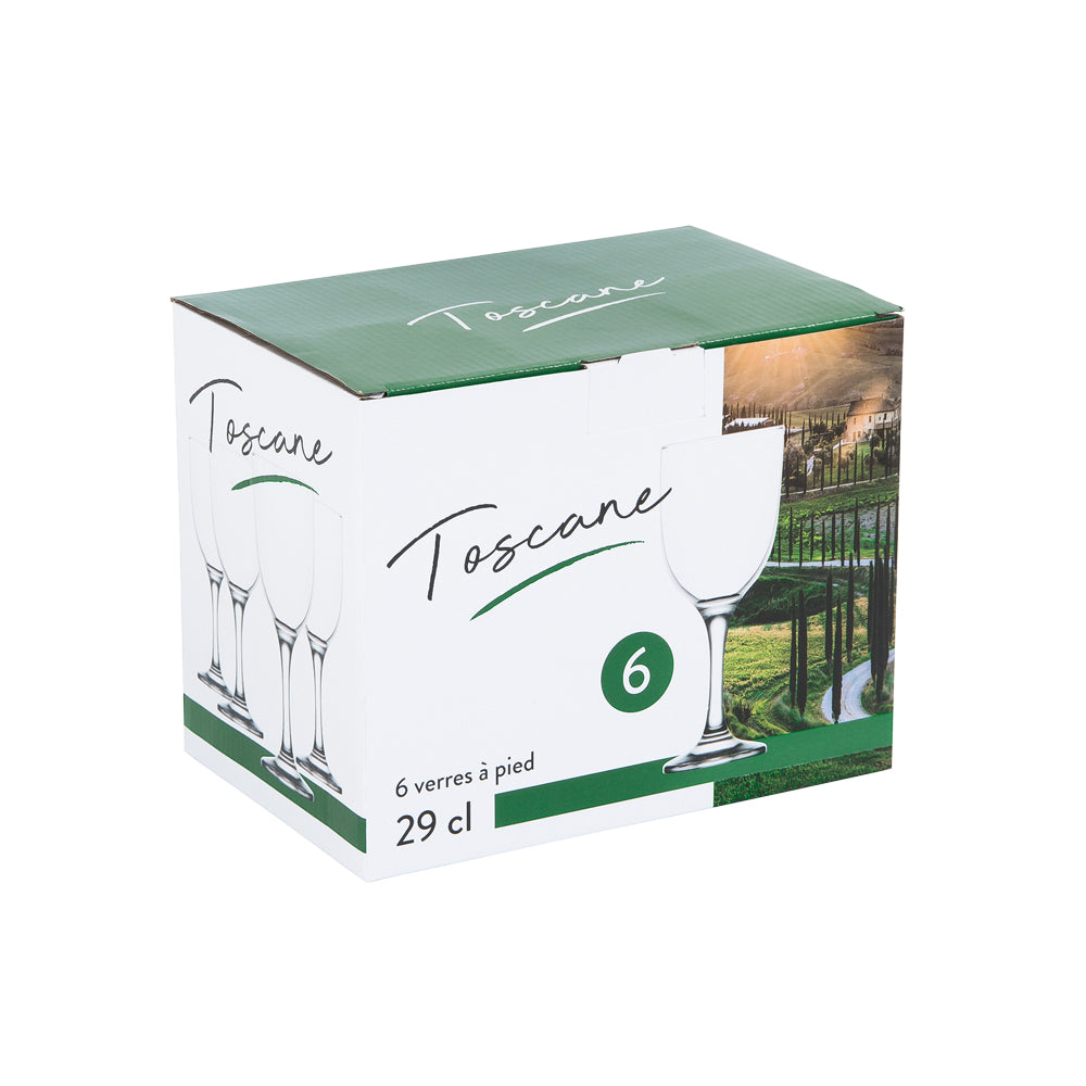 Boîte de 6 verres à pied Toscane 29 cl Trend