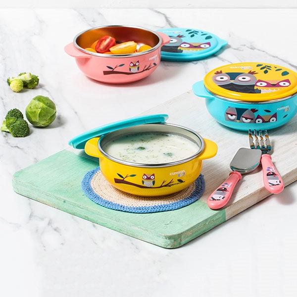 Bol en inox hibou 400 ml jaune Cuitisan - Mathon - 2