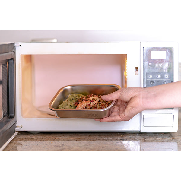 Boîte de conservation en inox ronde 650 ml compatible micro-ondes Pika - Mathon - 4