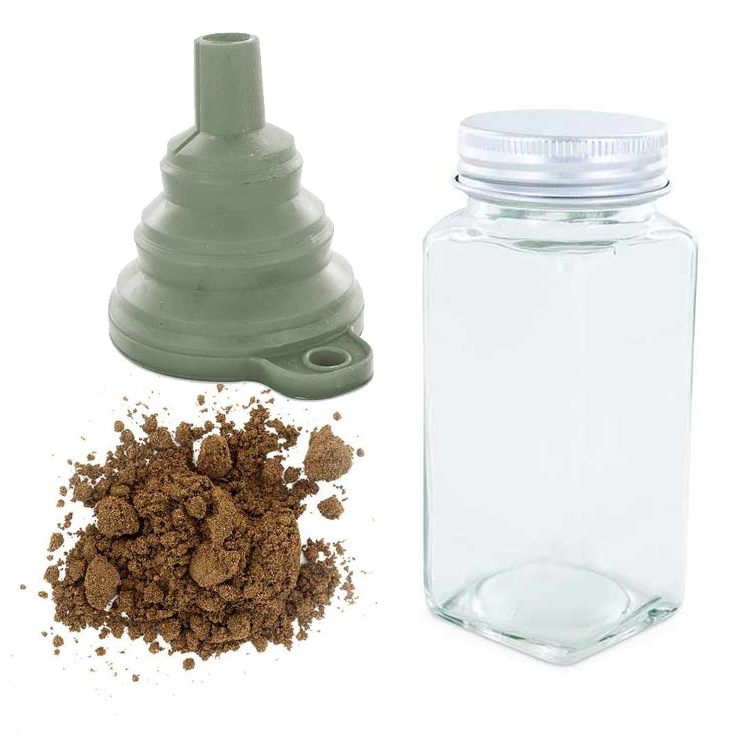 Flacon à épices poudreur + entonnoir + muscade moulue 30 g Aromandise - Mathon