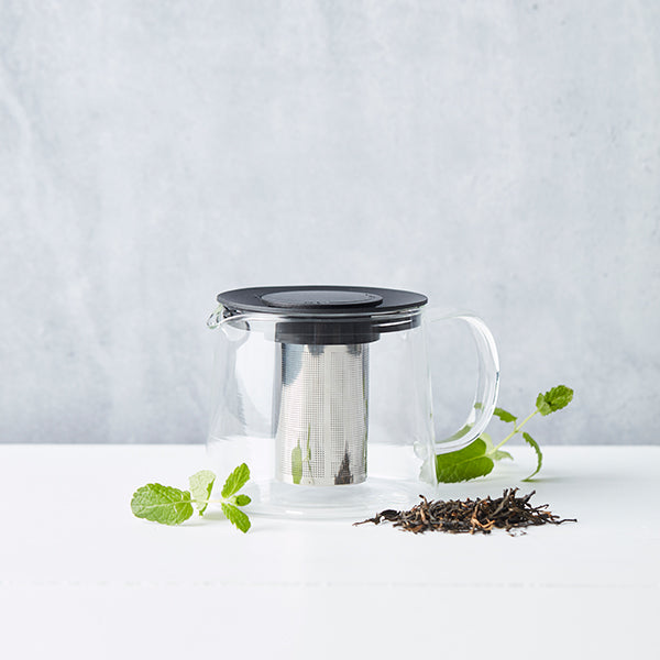 Théière en verre avec filtre inox 0,6 L noir Point Virgule - Mathon - 2