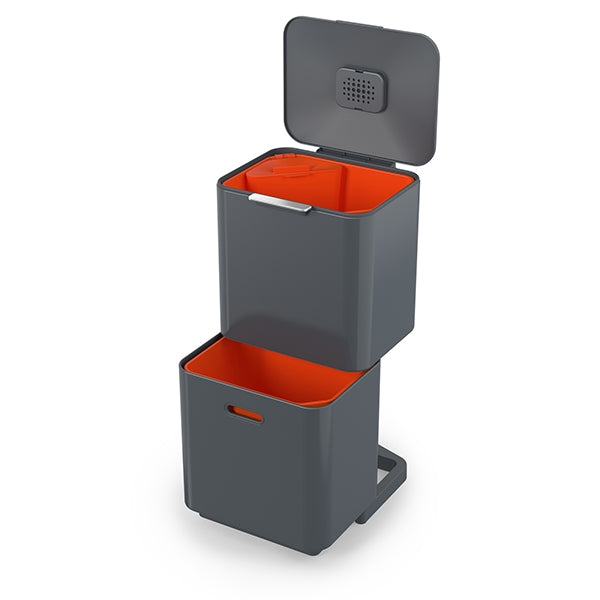 Poubelle Totem Graphite 60 L - 2 compartiments 30 L Joseph Joseph - Mathon - 1