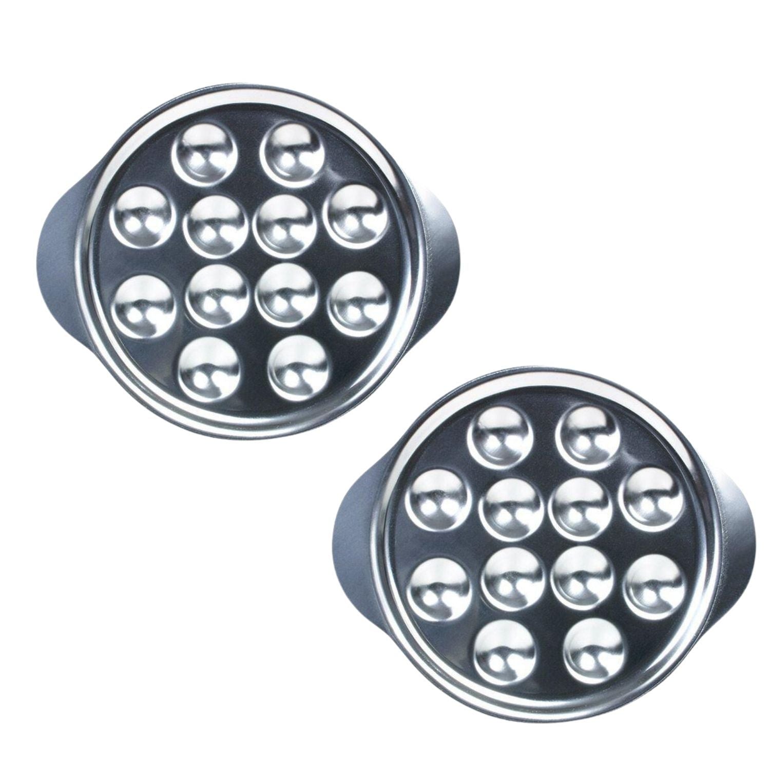 2 assiettes à escargots en inox - 12 empreintes Chevalier diffusion - Mathon